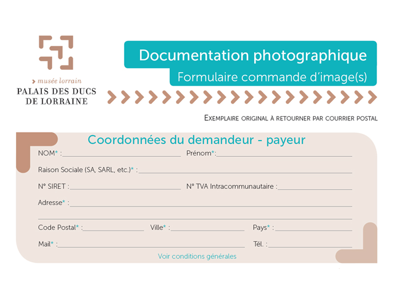 Formulaire de commande d'images numériques