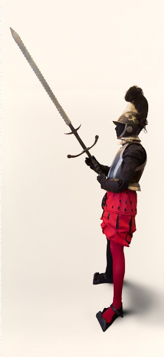 Lansquenet impérial "joueur d’épée" armé de son épée à deux mains