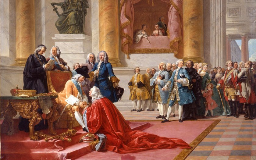 François-André Vincent, La Galaizière est créé chancelier par Stanislas, huile sur toile, 1778