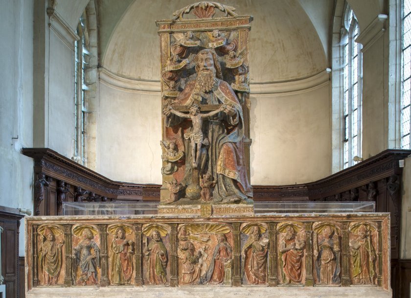 Lorraine, Retable de la Sainte Trinité, 1522, Calcaire polychromé