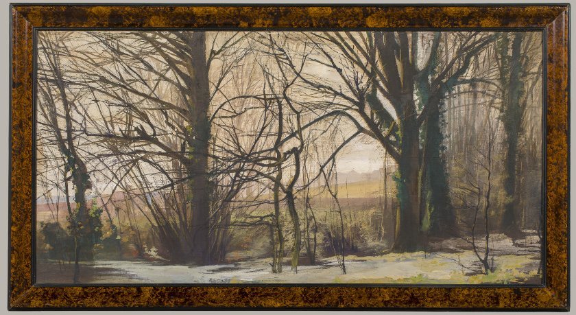 Louis Guingot, Paysage de forêt, peinture à la colle, vers 1928-1929	