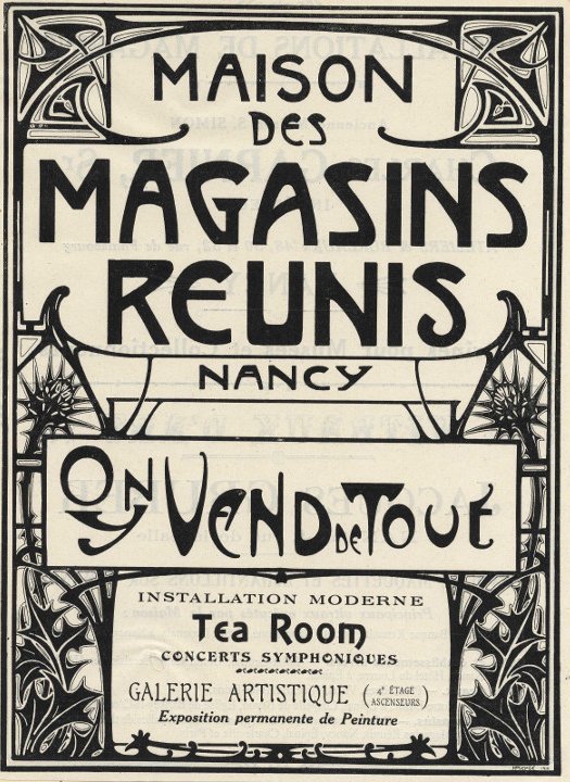 Henri Bergé, Publicité pour les Magasins Réunis, impression photomécanique, 1910	