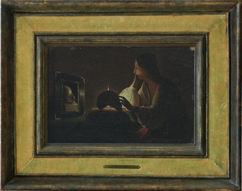 D’après Georges de La Tour, La Madeleine au tapis vert, huile sur toile, XVIIe siècle