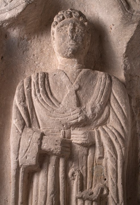 Stèle funéraire, calcaire, époque gallo-romaine