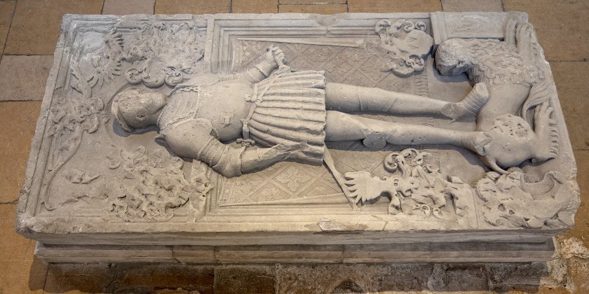 Lorraine, Pierre tombale d’Otto, Rhingrave de Kyrbourg, Vers 1607, Grès