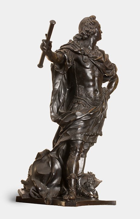 Dieudonné-Barthélémy Guibal et Paul-Louis Cyfflé, Modèle de la statue de Louis XV, bronze moulé en ronde bosse, 1750, détail