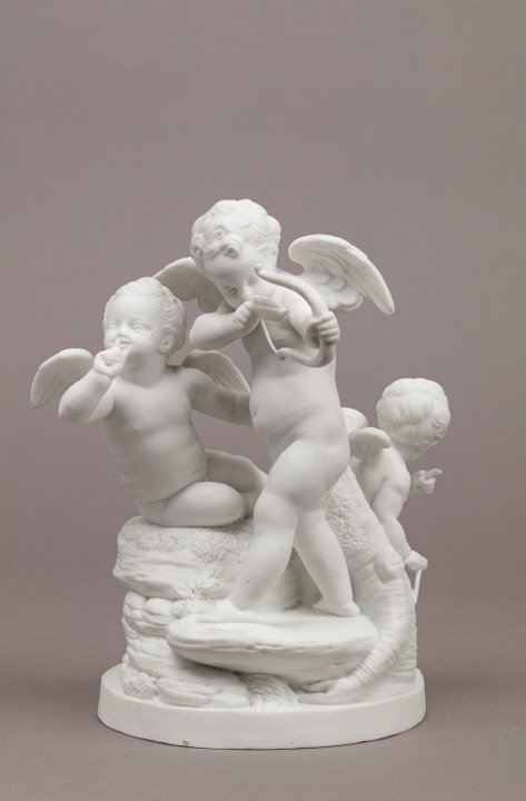 Manufacture de Niderviller, Trois amours dont l’un tire à l’arc, biscuit de porcelaine, 1781 - 1800