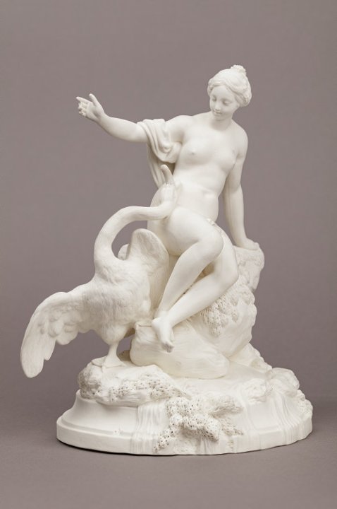 Manufacture Cyfflé à Lunéville, Léda et le cygne, biscuit de porcelaine hybride, 1767 - 1779