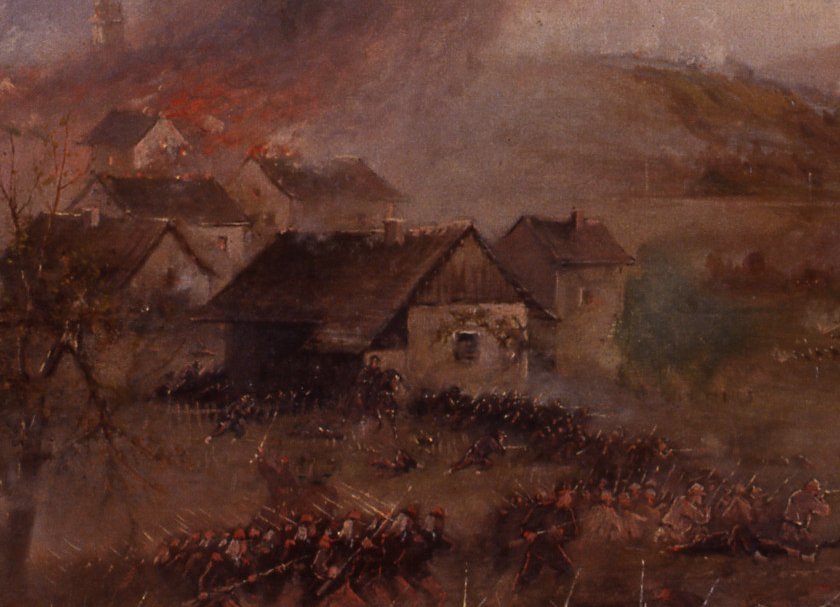 Joseph-Émile Gridel, Le bataillon des mobiles de la Meurthe à la bataille de Nompatelize, le 6 octobre 1870, détail	