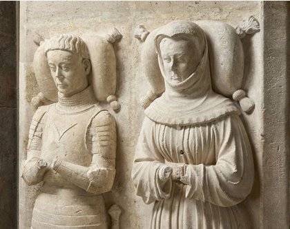 Lorraine, Fragments du monument funéraire d’Antoine de Vaudémont et de Marie d’Harcourt, 2e moitié du XVe siècle, Calcaire, restes de polychromie