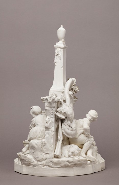 Manufacture Cyfflé à Lunéville, Le Guetteur à la fontaine, biscuit de porcelaine hybride, 1767-1779