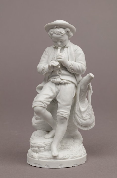 Manufacture de Niderviller, Le Joueur de flûte, biscuit de porcelaine, 1780 - 1800