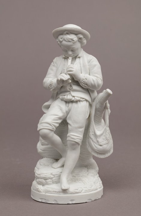 Manufacture de Niderviller, Le Joueur de flûte, biscuit de porcelaine, 1780 - 1800
