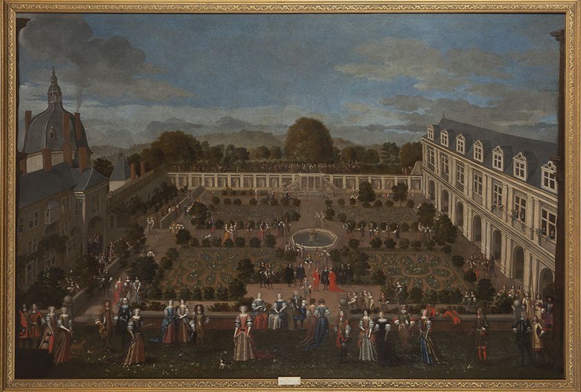 Le Parterre du palais ducal en 1673, huile sur toile, 2e moitié du XVIIe siècle