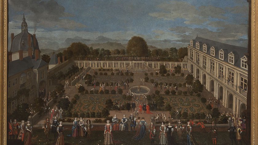 Le Parterre du palais ducal en 1673, huile sur toile, 2e moitié du XVIIe siècle