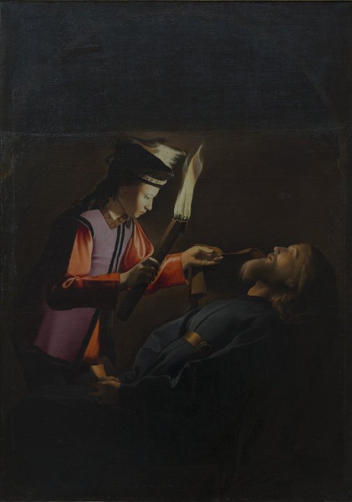 Atelier de Georges de La Tour, La Découverte du corps de saint Alexis, huile sur toile, XVIIe siècle
