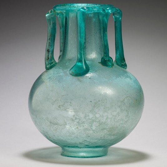 Urne cinéraire, verre soufflé, époque gallo-romaine