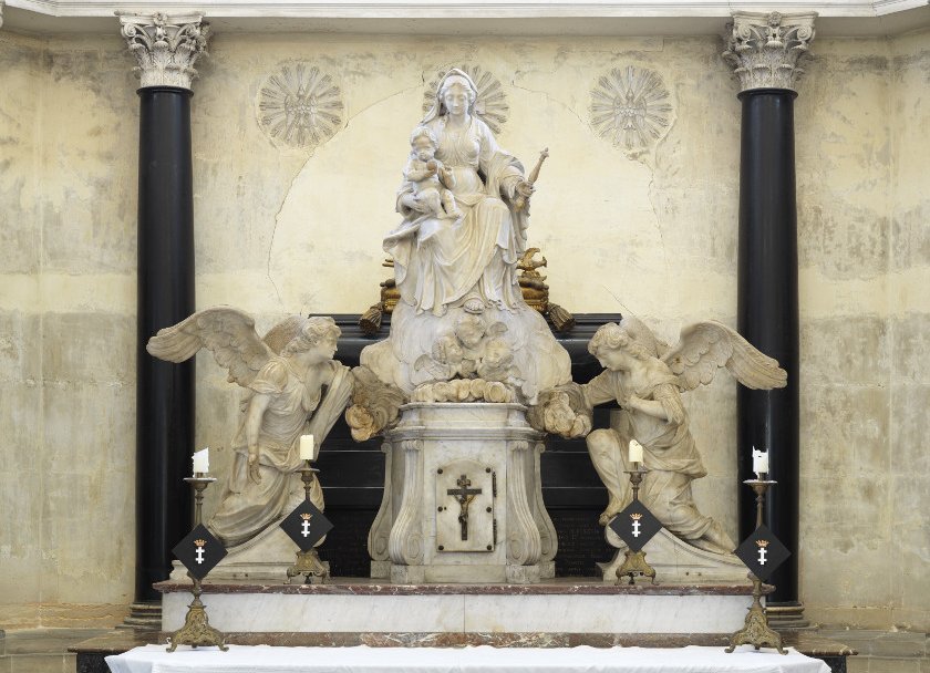 D’après un modèle de Rémy François Chassel, La Vierge de Lorette portée par les anges, Vers 1756, Marbre