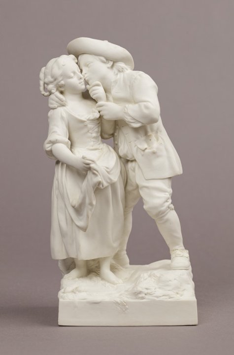 Manufacture Cyfflé à Lunéville, Le Baiser ou Les Œufs cassés, biscuit de porcelaine hybride, vers 1772-1777