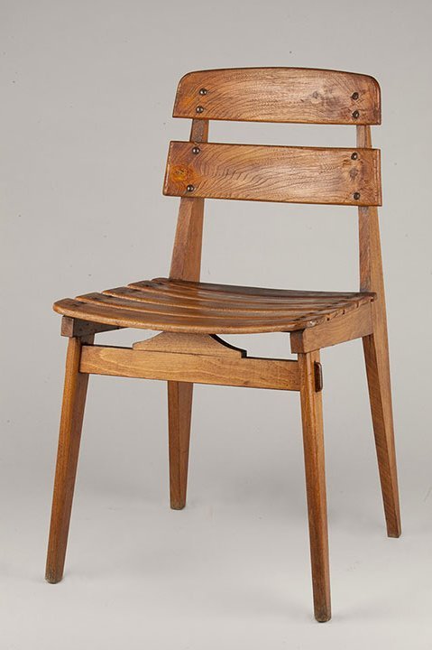 Jean Prouvé, Établissements Vauconsant, Chaise tout bois, variante à lattes, hêtre, métal, 1945 © Adagp, 2015